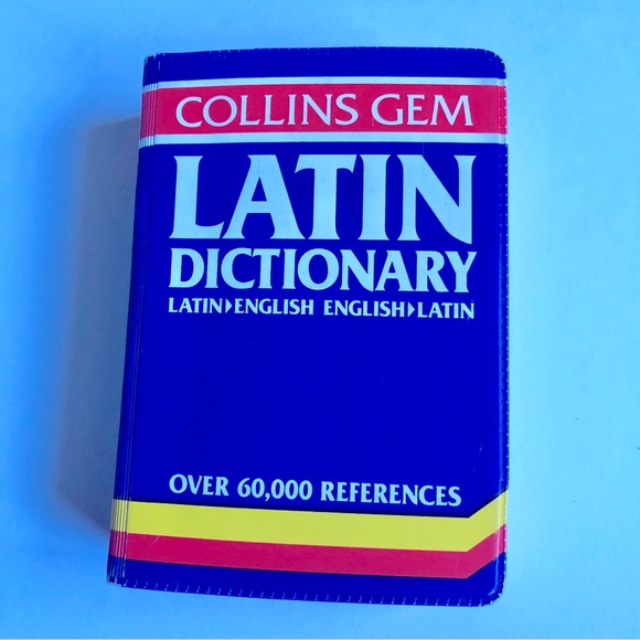 Accents Vintage Book Latin Dictionary Collins Gem 1992 Pocket Compact